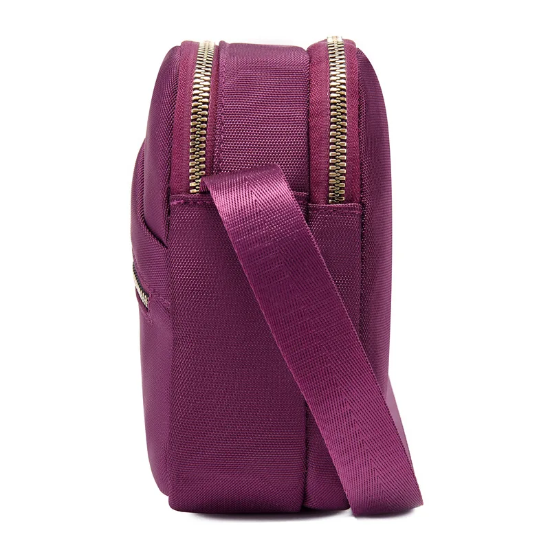 Mini płócienna torebka Crossbody kopertówka damska nylonowa torba na telefon komórkowy modna torebka damska na co dzień mała na ramię torba