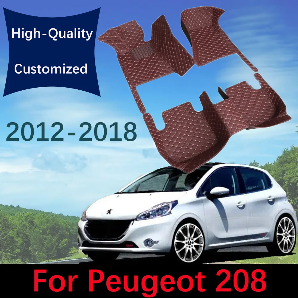 

High-Quality Car Floor Mats For Peugeot 208 2012 2013 2014 2015 2016 2017 2018 Automobile Carpet Rugs Foot Pads Accessories