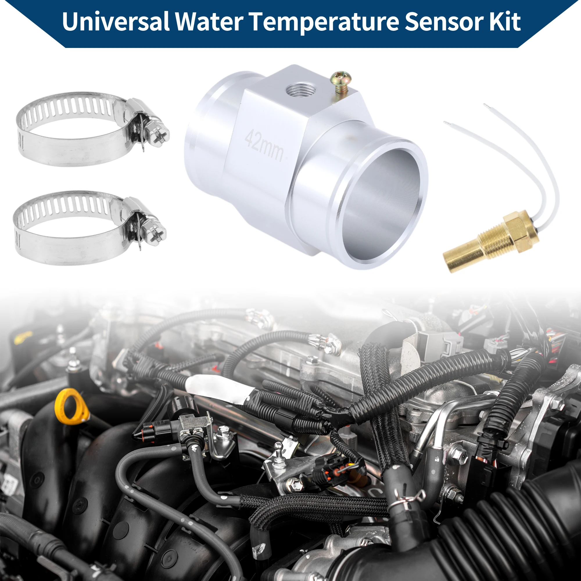 UXCELL Kit de sensor de temperatura del agua 1/8 "NPT 1,65" 200'F encendido - 185'F apagado enfriamiento automático del radiador