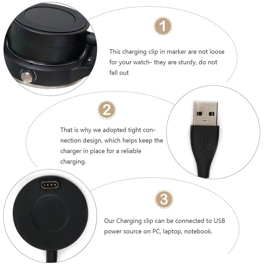

Fenix 5s Compact Charging Stand Data Cable USB Charging Dock for Watch Cable Watch Supplies
