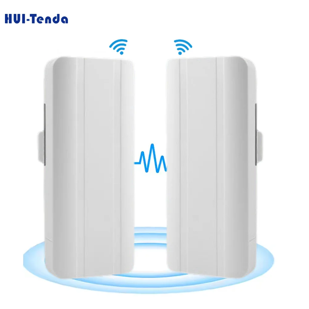 Huitenda 2.4G Wireless Bridge 300Mbps WiFi Outdoor CPE PTP Long Range Repeater Extender IP65 Waterproof AP Point to Point 500M