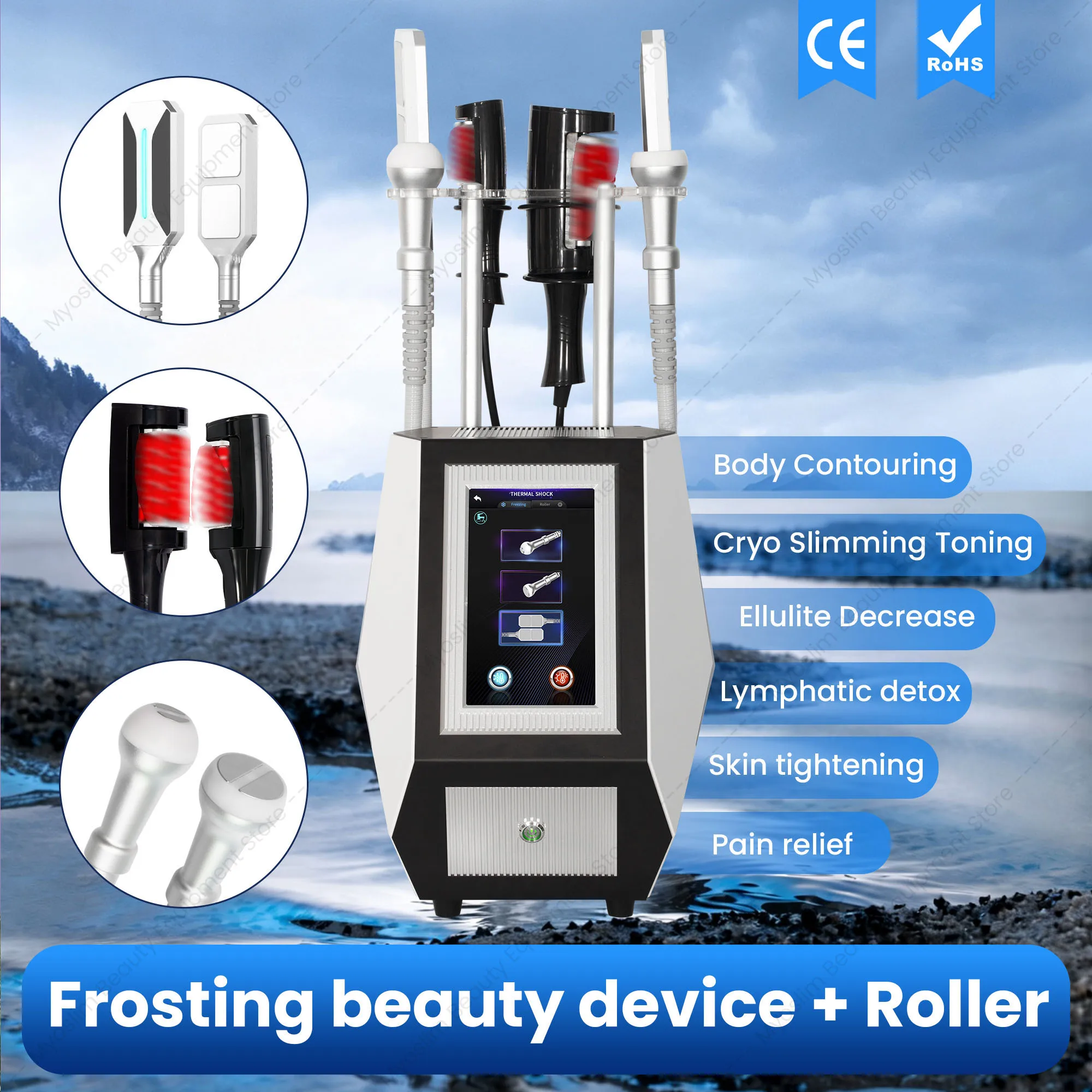 360Roller EMS Cool T Shock Cryoskin 4.0 2-in-1 Machine Portable Equipment Hot and Cold Skin Tightening Loss Weight Body Slimming