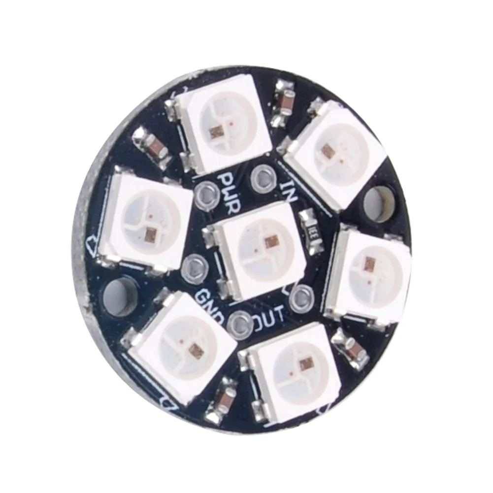 7-Pixel WS2812 5050 RGB LED حلقة قابلة للبرمجة كاملة الألوان قابلة للعنونة لمشاريع Arduino/Raspberry Pi DIY