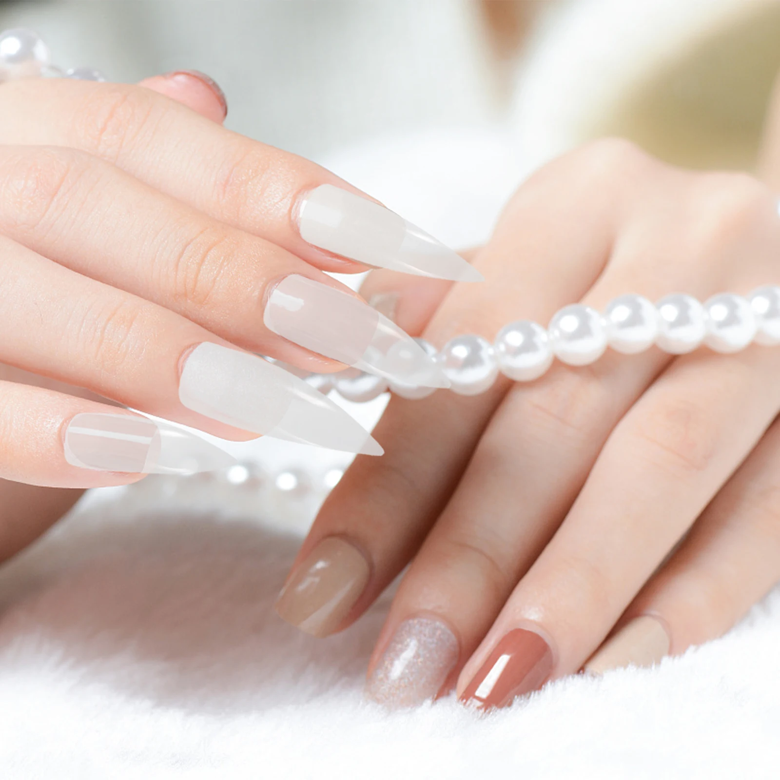 

1000pcs Clear Claw Tips Long Transparent False Nails Full Cover Set For Women Artificial Nail Extensions