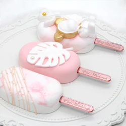 30Pcs Personalized Name Gold Mirror Ice Cream Sticks Cake Inserts Custom Popsicle Sticks Baby Shower Birthday Party Baking Decor