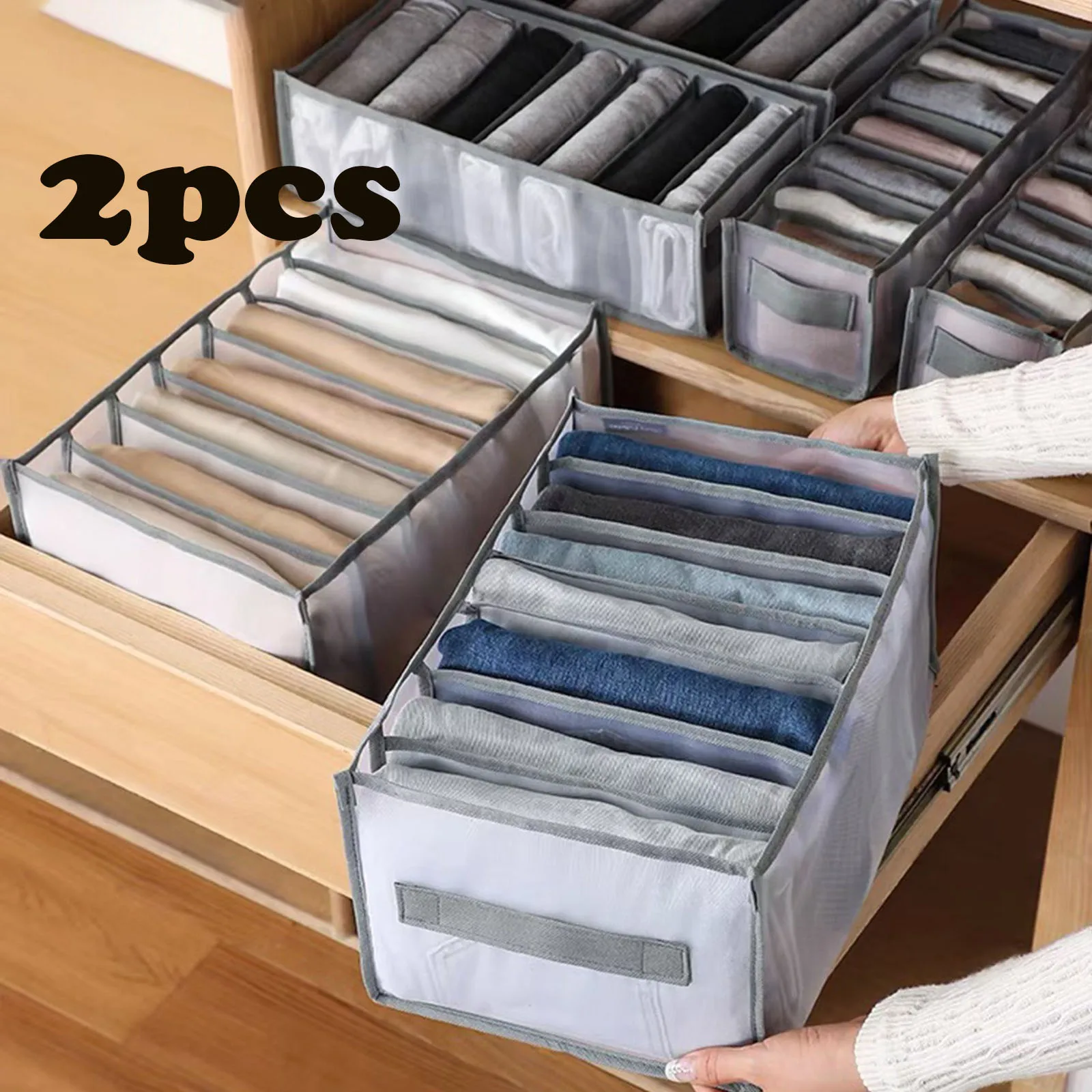 Closet storage box folding underwear storage box partition drawer storage box jeans wardrobe storage box clothes