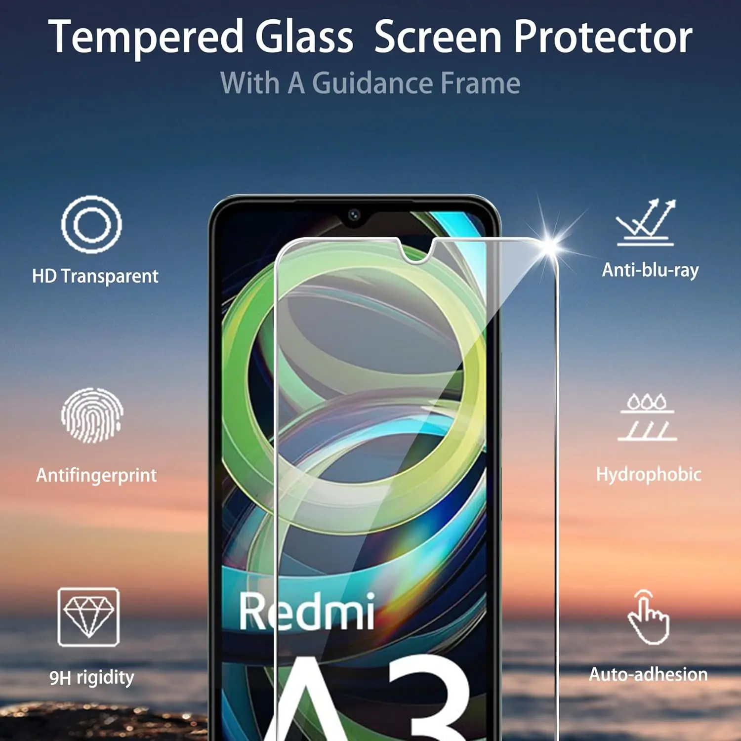 9H gehärtetes Glas für Xiaomi Redmi A3 Displayschutzfolie