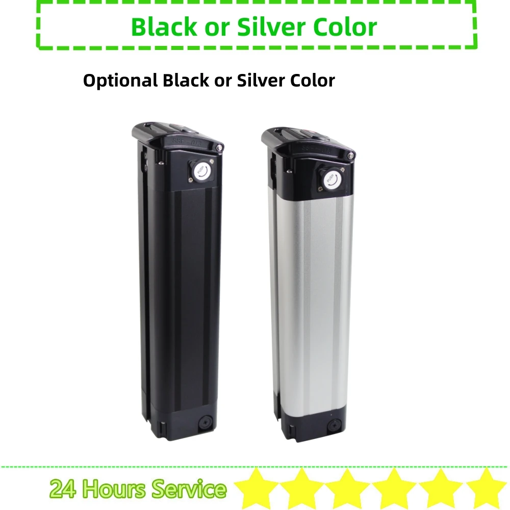 36V 10Ah 13Ah 15Ah 17.5Ah 20Ah Small Thin Silver Fish Ebike Battery Replace Upgrade City Bike Folding Battery with Charger
