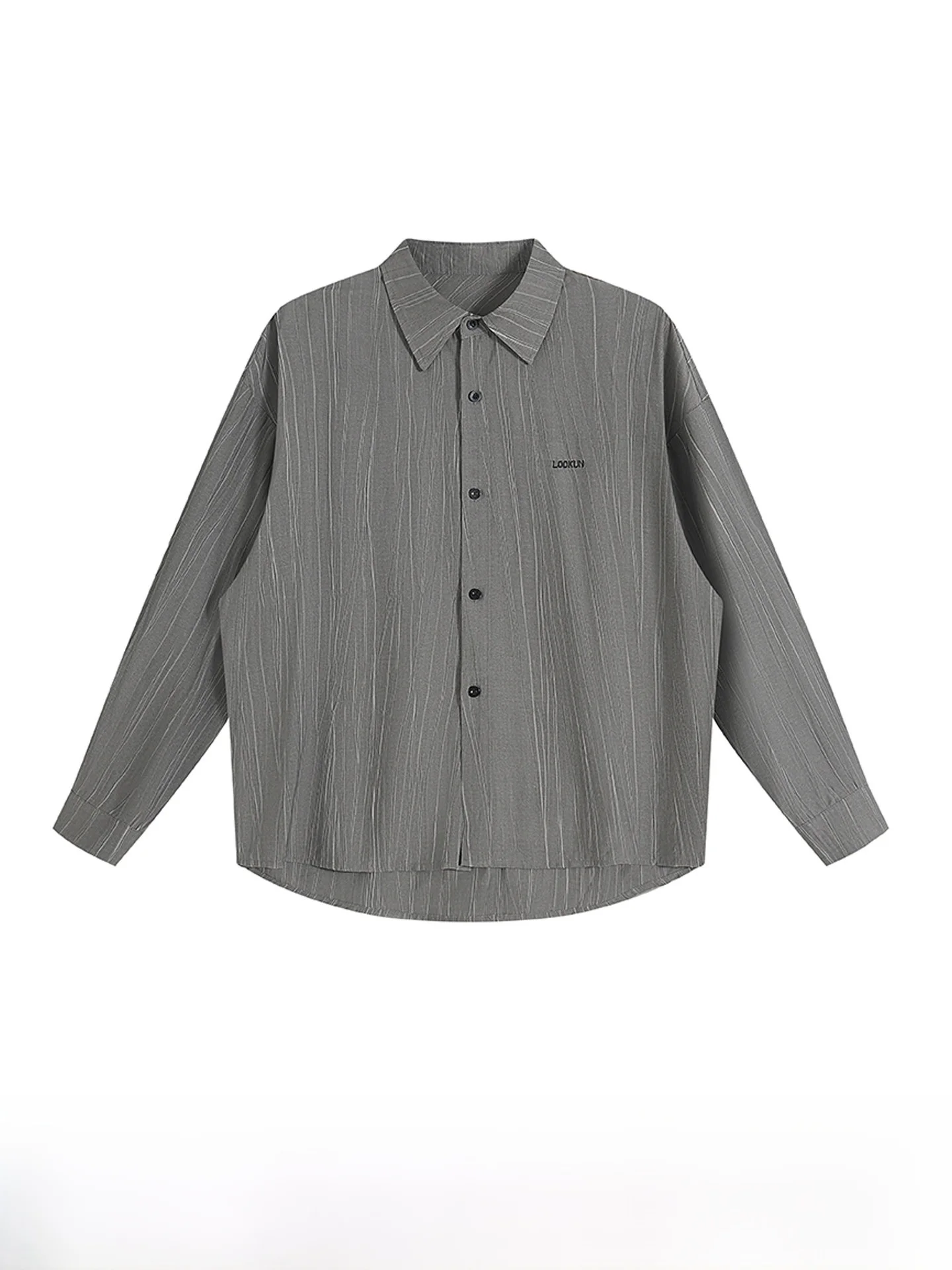 GPstudio Men's Long Sleeve Shirt Textured Folded Autumn Old Money Style Workplace Dressing Soft Tie City Walk Daily Commute