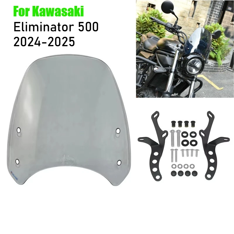 

Windscreen for Kawasaki Eliminator 500 2024 2025 Windshield Wind Deflector Shield Screen Visor Glass Motorcycle Accessories