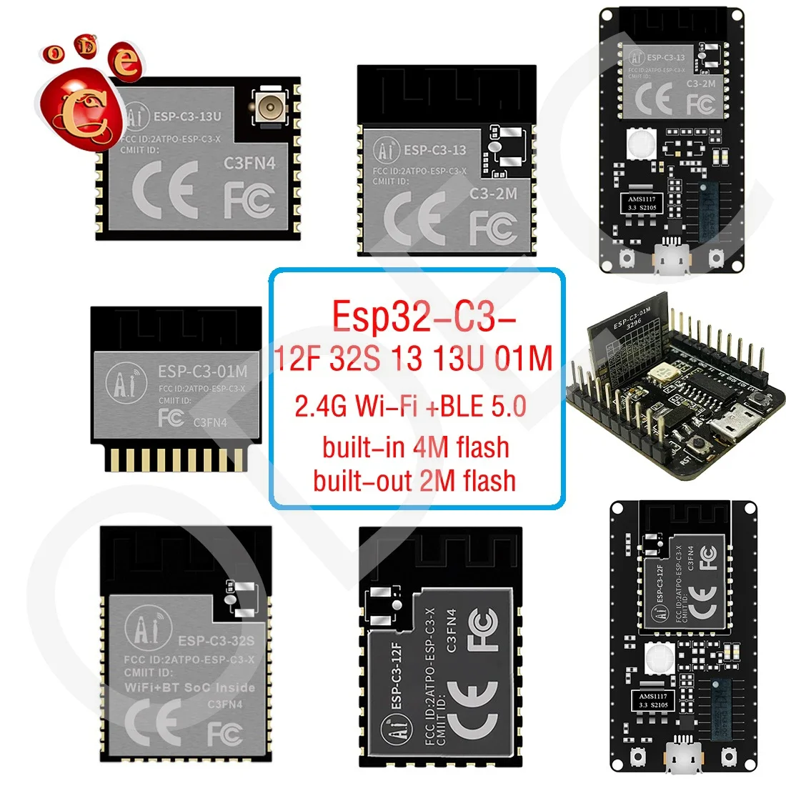 ESP32 C3 ESP32-C3 ESPC3 ESP 12F 13 13U 01M недорогой модуль WiFi + Bluetooth 5,0 series