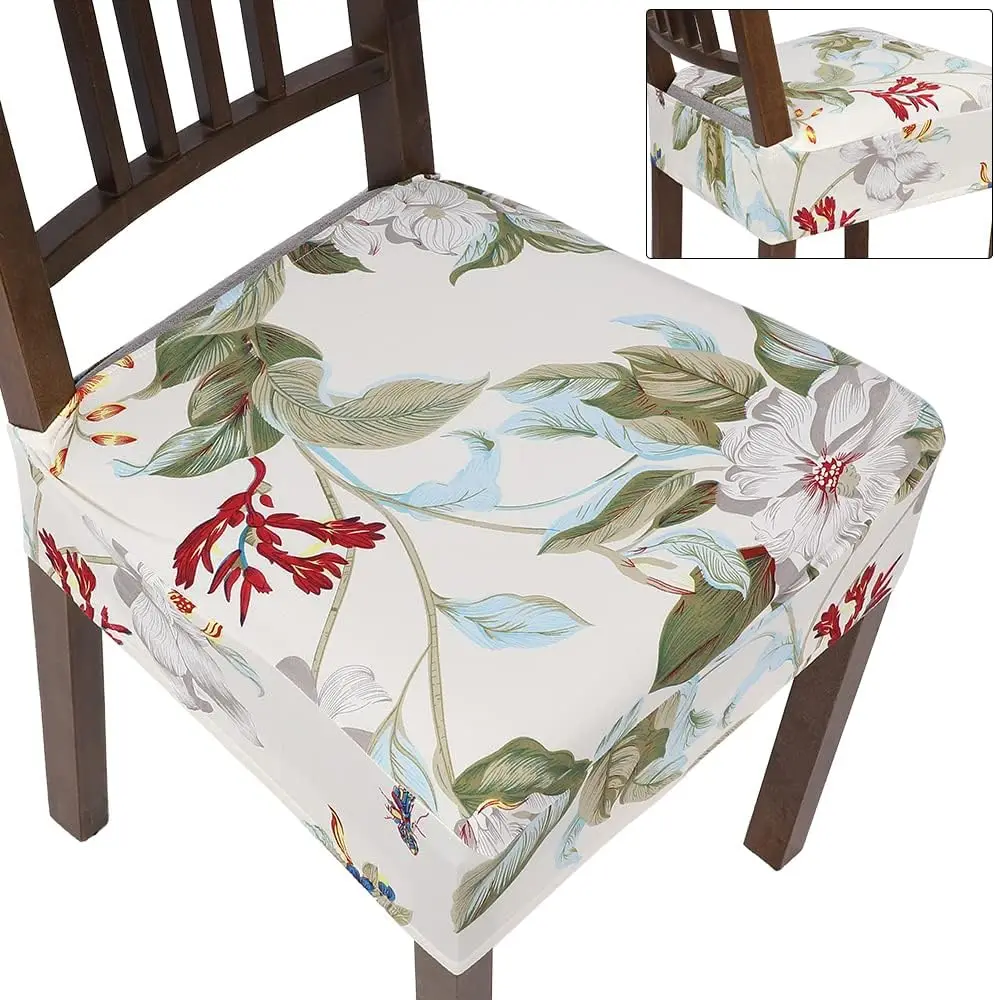 

Stretch Dining Chair Seat Covers Set Of 6, Soft Removable Washable Seat Covers For Dining Chairs, Dining Room Seat Cover
