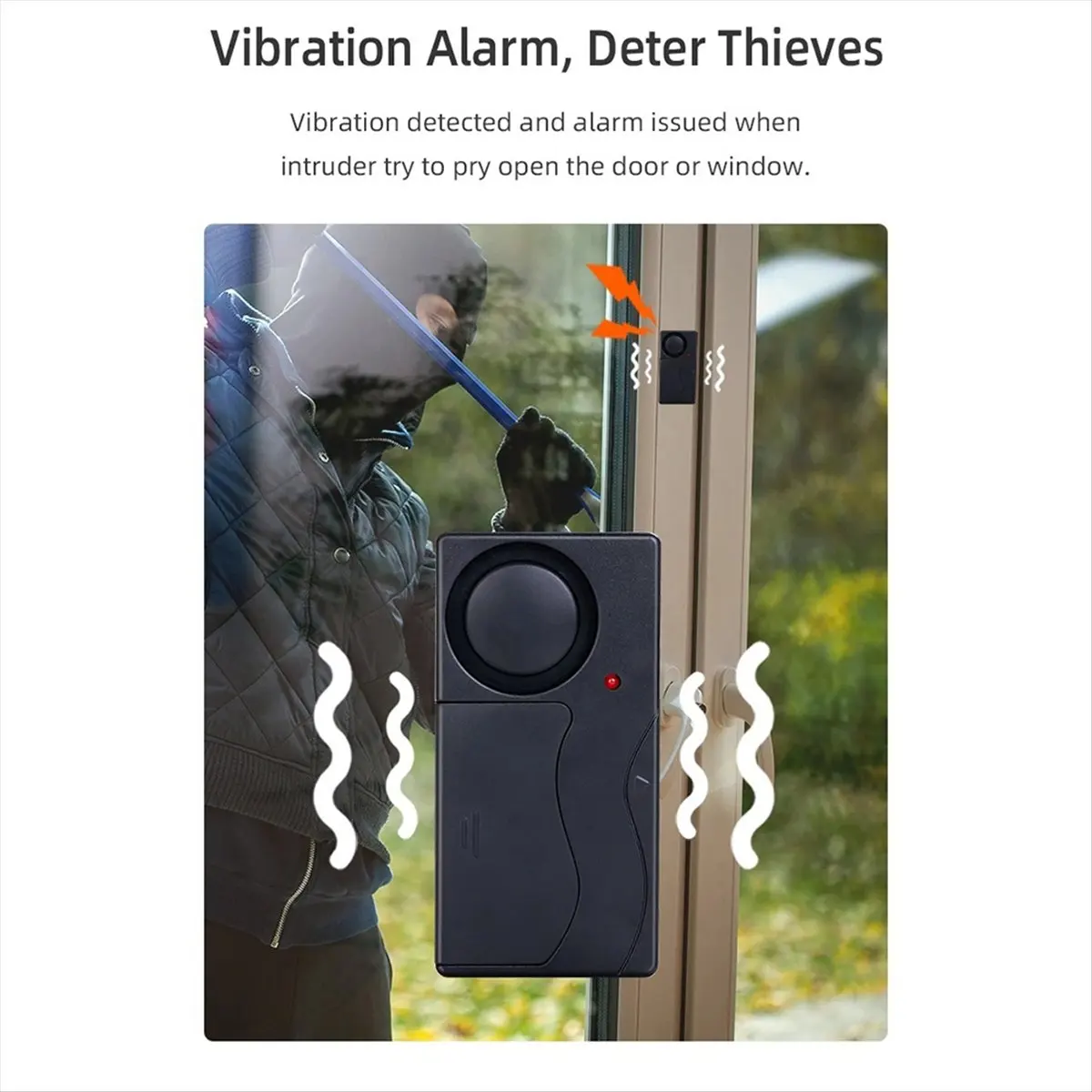 Qualified- Anti Theft Vibration Window Door Alarm with Remote Control Alarms Sensitivity Adjust for Bike Car Scooter