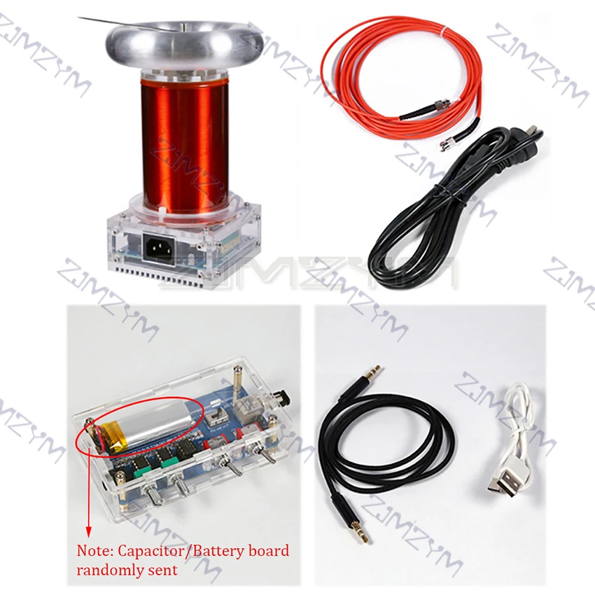 AC110-240V SSTC Music Tesla Coil DIY Finished High Frequency Generator 250W Arc Length 20cm Ignition Lightning Model