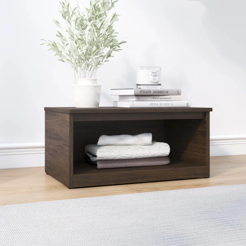 Ardent Open Shelf Modular Storage System, Walnut，Open Shelf，stylish modern，storage