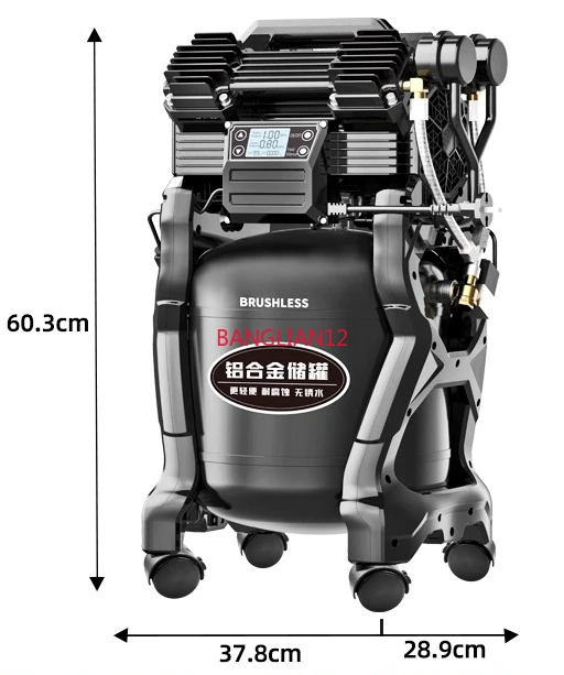 Brushless 25L high-power painting special frequency conversion air compressor, 220v small oil-free silent pump