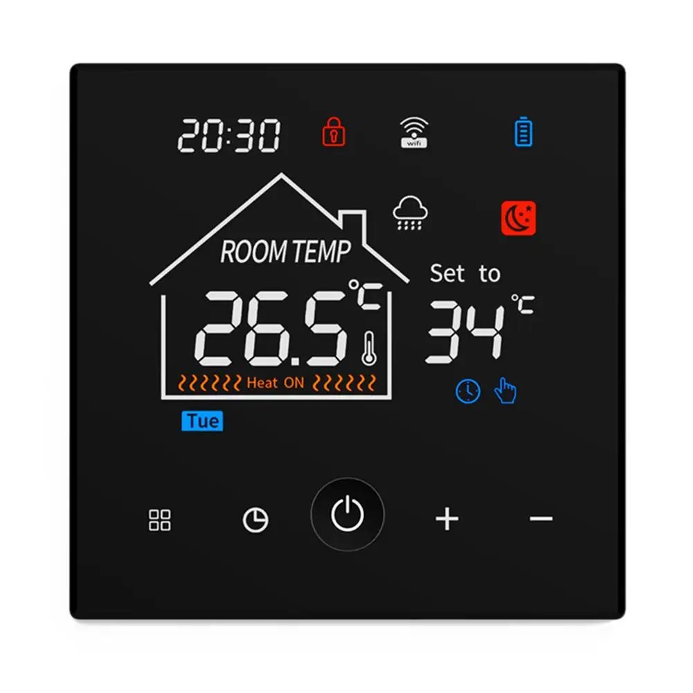 Child Safety Lock 86*86*24 MM Gas Boiler Controller Celsius Fahrenheit Switch Flexible Temperature Settings Home Automation