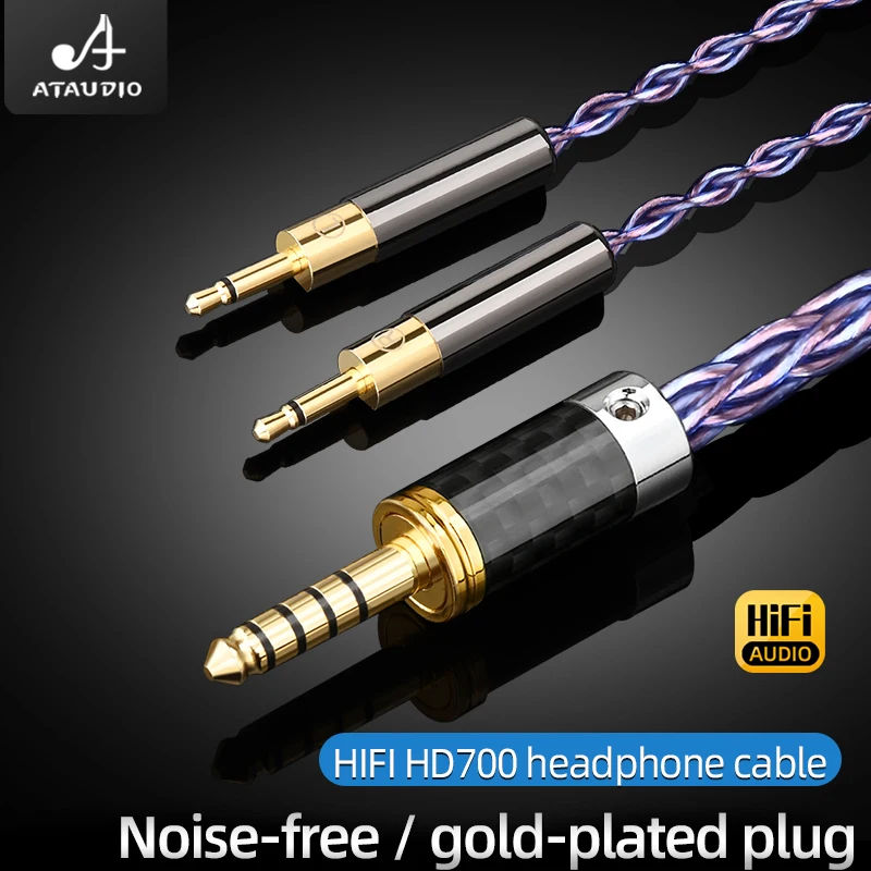 

ATAUDIOHiFi кабель для наушников 8-жильный OCC серебристый смешанный сердечник HD700 кабель для наушников для HD700 Sennheiser HD700 NW ZX300a