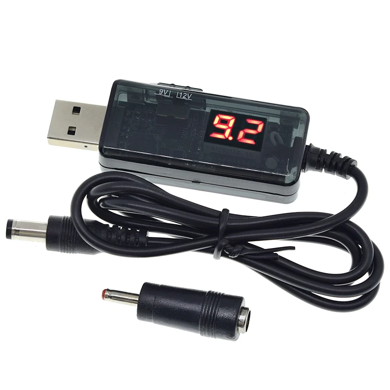 DC 5V to 9V 12V USB Step-up Converter USB Boost Converter Cable + 3.5x1.35mm Connecter For Power Supply/Charger/Power Converter