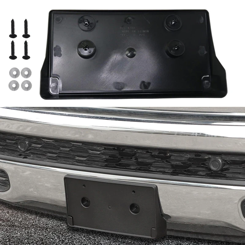 For Ram 1500 2019 2020-2024 Car Front Bumper License Plate Bracket Kit 68274215AE Auto License Plate Frame Cover Accessories