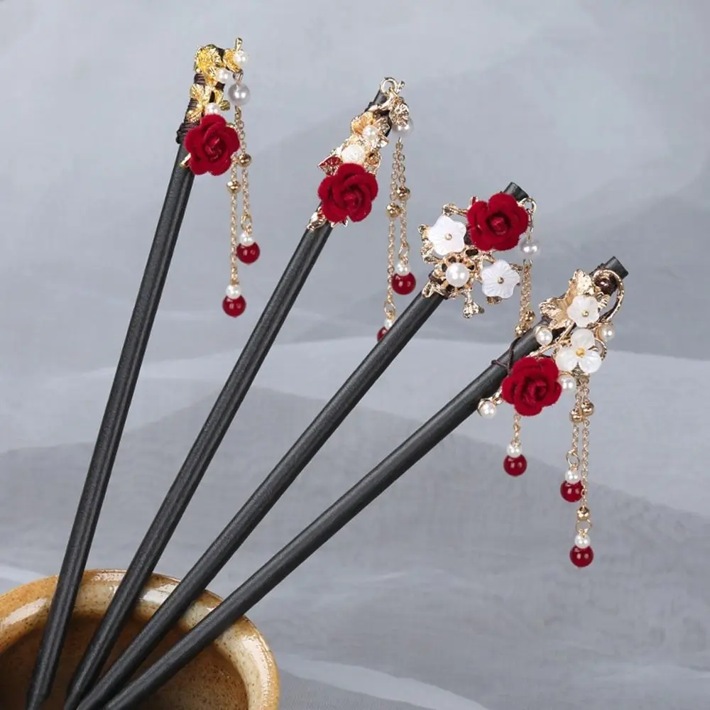 Cheongsam Hairstyle Design Tool Wood Wooden Hairpin Ancient Style Hairpin Chinese Style Headwear Hanfu Hair Sticks