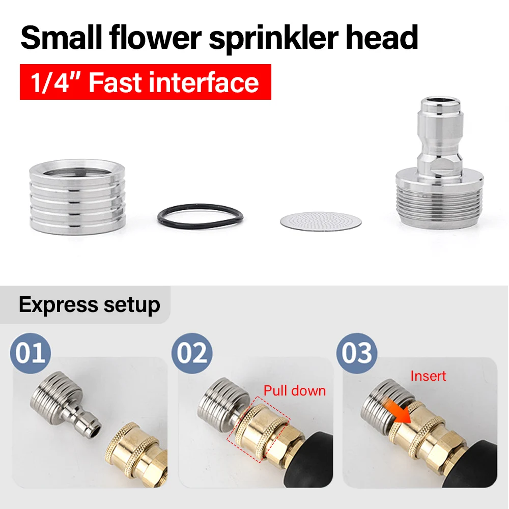 High Pressure Wash Gun Shower Sprayer Nozzle Tip With 1/4" Quick Plug For Quick Hitch  Cars Garden Urban Tool