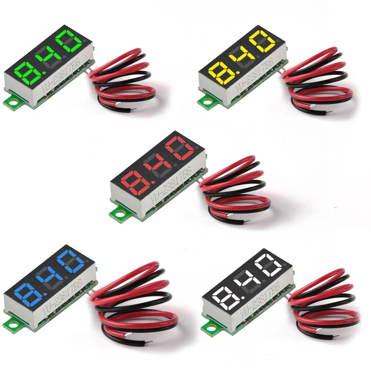 

1pcs 0.28-inch DC 0-100V/2.8V-30V LED digital voltage tester 12V red green blue yellow