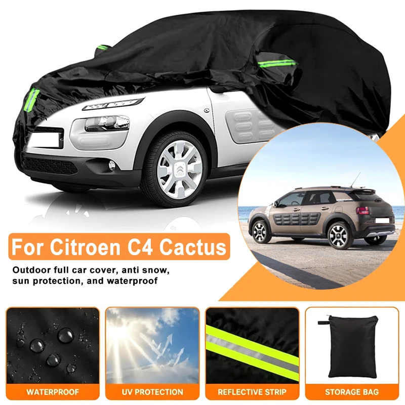Waterproof Car Cover For Citroen C4 Cactus 2014-2026 Outdoor Full Car Cover Wind Sun UV Dust Rain Snow All Weather Protection