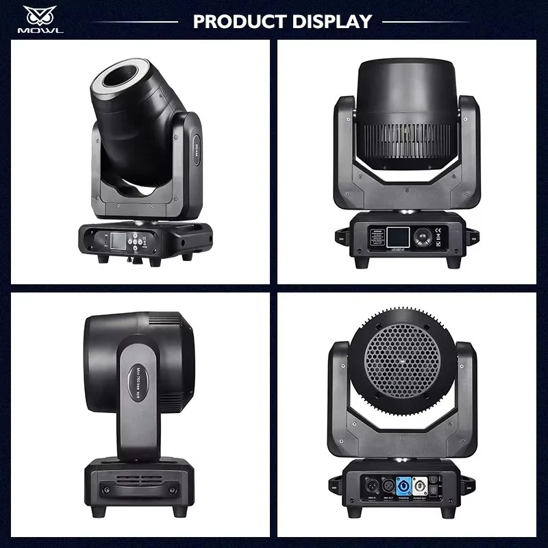 200W DMX512 Gobo Spot LED Moving Head Projection Light Halo Ring Rotating Pattern for DJ Bar Disco Club Stage Shows
