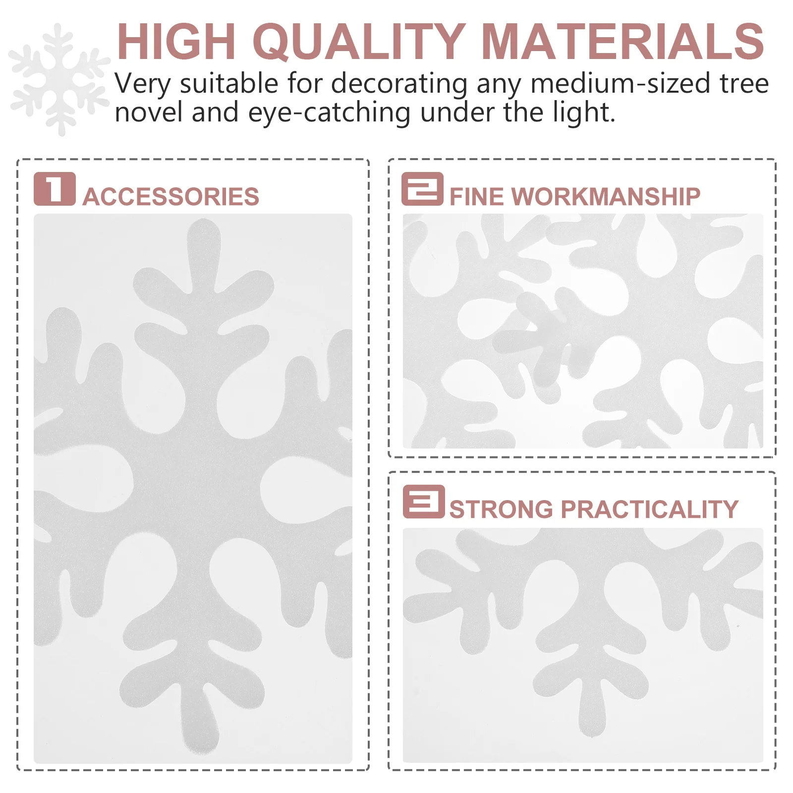 

12Pcs Snowflake Adornment Christmas Tree Ornaments Lightweight Design Ideal for Average Sized Trees Festive Decor