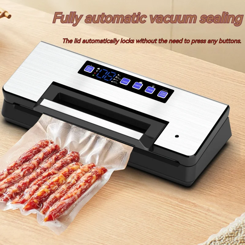 Fully Automatic Food Vacuum Sealer Household Digital Display Dual-use Dry and Wet Plastic Sealing Preservation Packaging Machine view 2