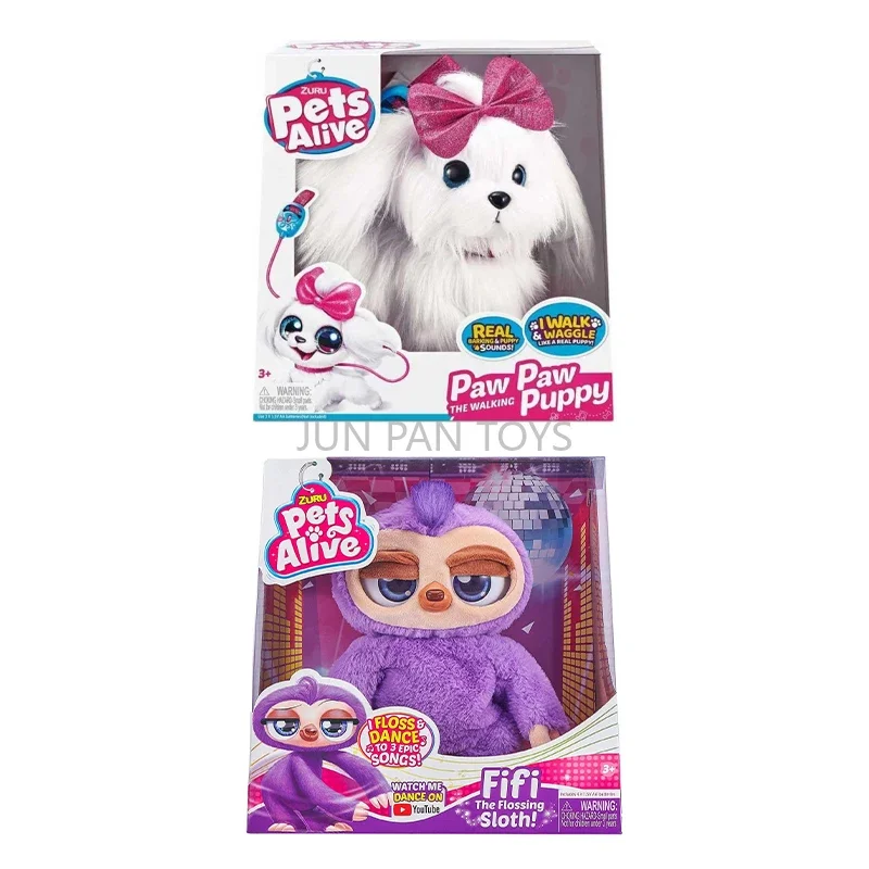 ZURU-Animal Butter Patte Alive pour Enfants, Peluche Interactive Électronique, Chiot Marchant, Fifi, Flossing, Paresseux, PhtalRobot, Jouet pour Enfants