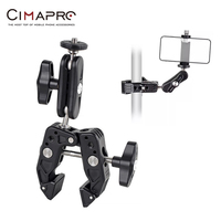 Cimapro CRO-1 U-shaped Powerful Pea Clip Metal Expansion Fixed Bracket Universal C-type Crab Clamp for DSLR Micro Single Camera