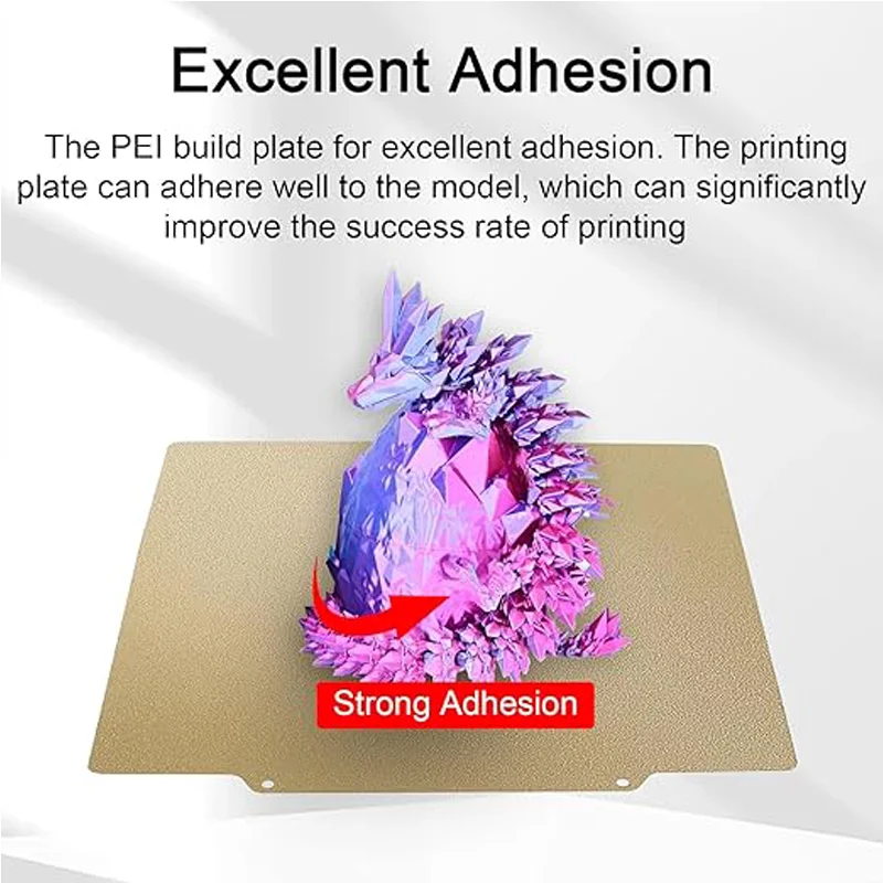 ENERGETIC Qidi Plus 4 Build Plate 310x310mm PEI Sheet Double Sided Print Platform Flexible Spring Steel Sheet + Magnetic Base