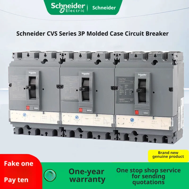 Original Schneider Circuit Breaker CVS100F TMD - 4P 32A 160F/250F/400F/630F 4P25A LV510341 TMD 3P 40 LV510333 MCCB for Electrica