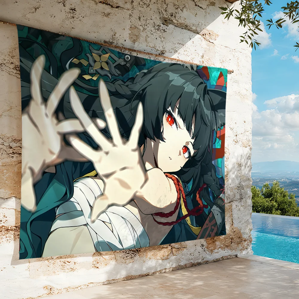 Game ZZZ Hoshimi Miyabi flag For Garden Party Living Room Home Wall Decor Banner Bedroom Outdoor Tapestry