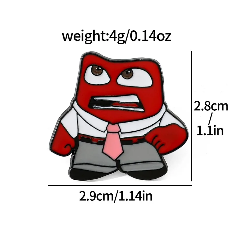 Cartoon creative personality character metal badge, brain secret service alloy oil drop brooch accessories