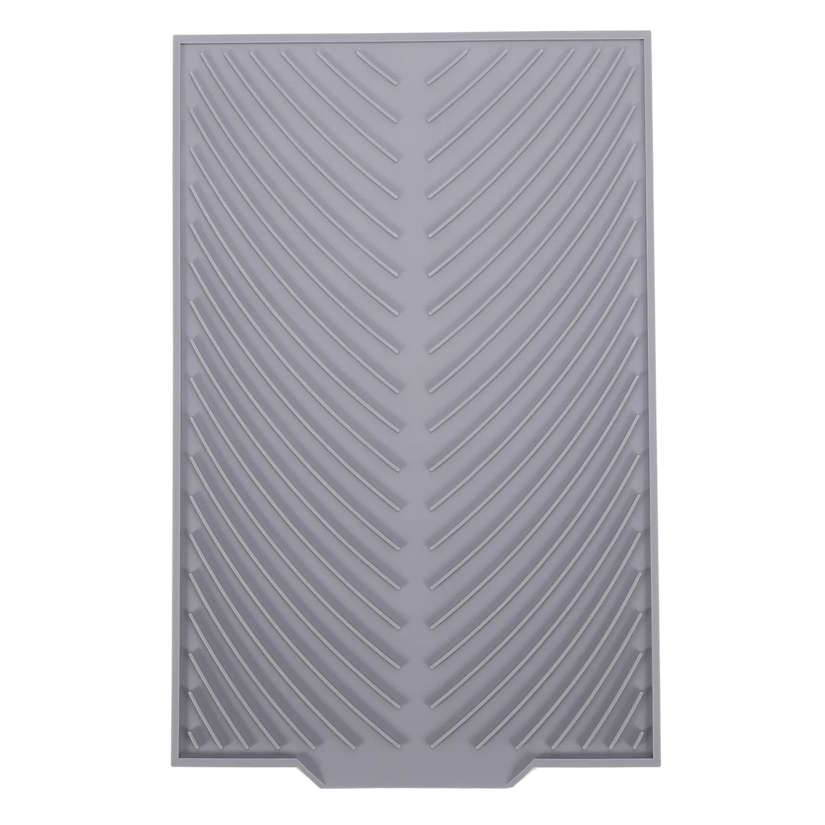 Silicone Dish Drying Mat Flume Folding Draining Mat,Rectangle Drain Mat Drying Dishes Pad Heat Resistant Non-Slip Tray Gray