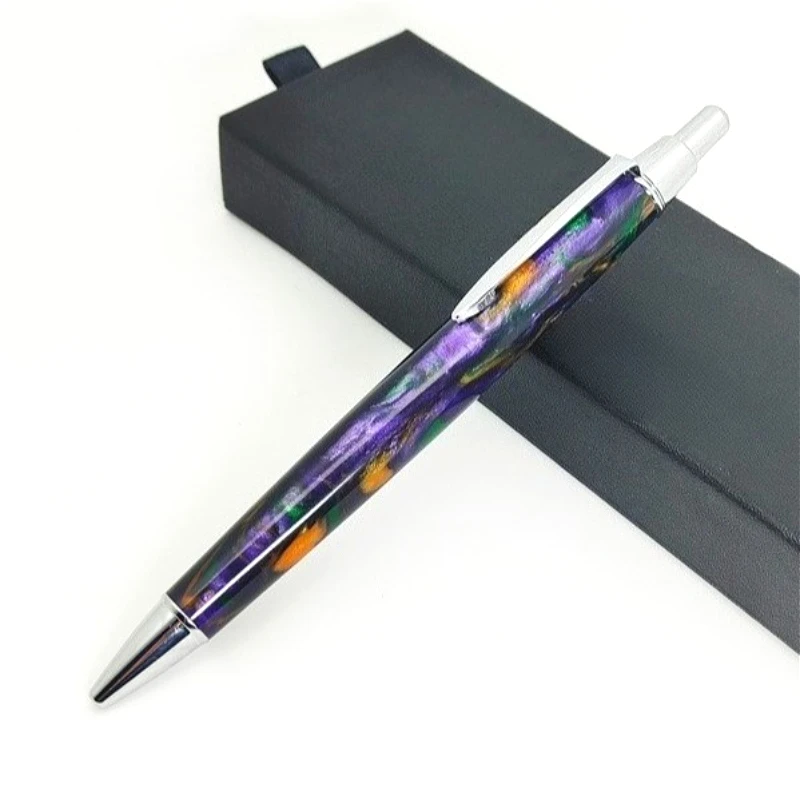 

Red Wooden Resin Luxury Ballpoint Pen Black 0.7mm Refill Business Gift Limited Edition Retractable Rollerball Pens