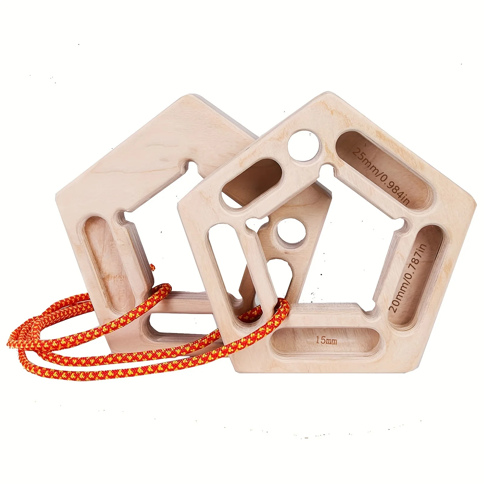 2pcs Rock Climbing Hanging Board, Portable Wooden Birch Glue Fingerboard With Multiple Forces Level for Grip Strength Training