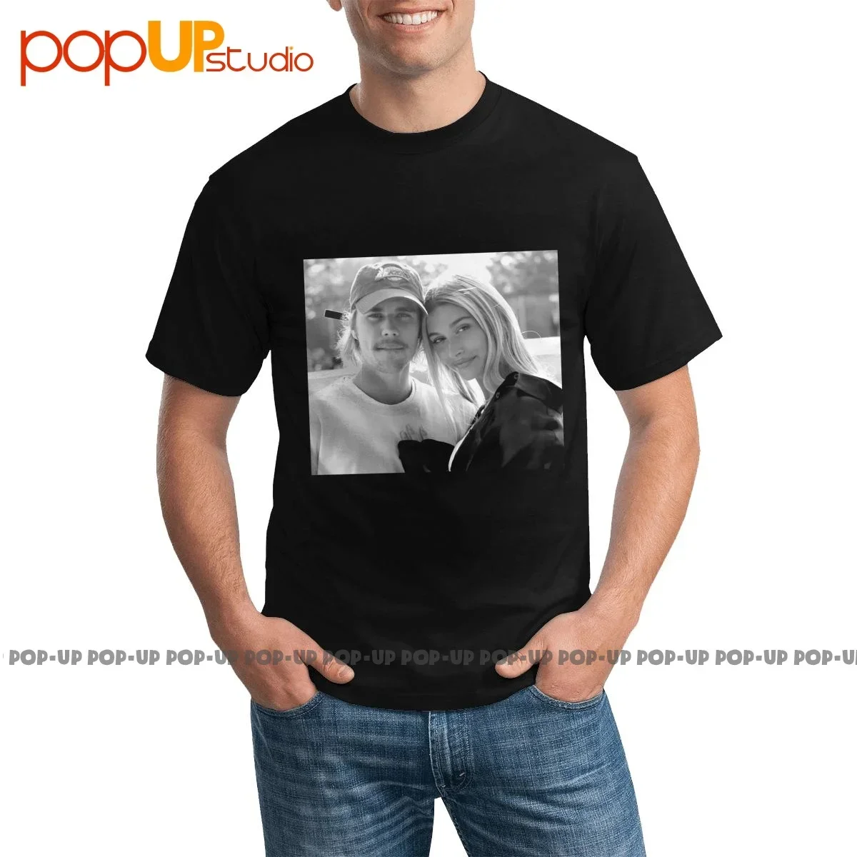 Rare Justin And Hailey Justin Bieber Hailey T-shirt Style Premium Best Quality Tee Shirt