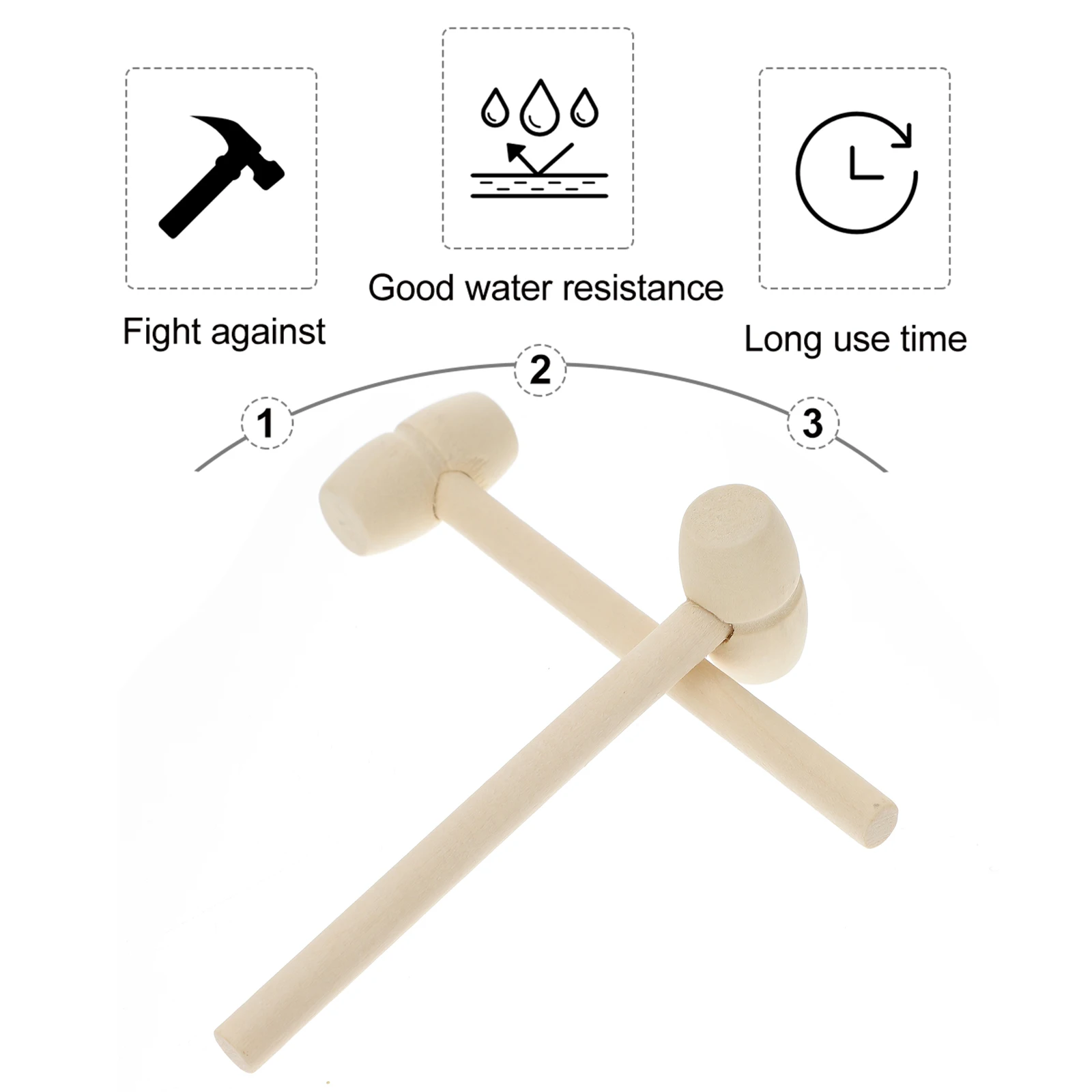 

36pcs Toys Kids Mallet Safe Reliable Fun Birthday Presents Wooden Hammer Toys Children Hand Kids Wooden Mallets Tools
