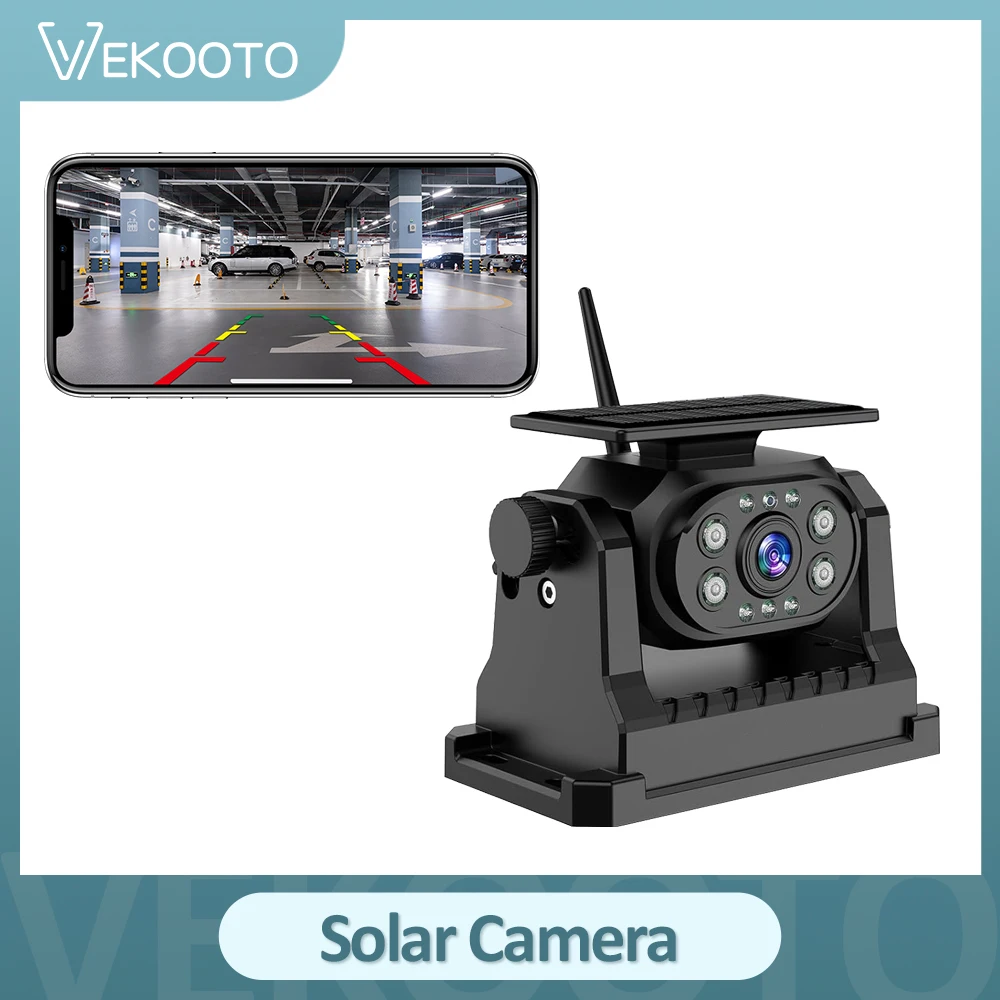 

VEKOOTO WiFi Wireless Solar Battery Powered Magnetic Rear View Camera 1080P IR Night Vision Reversing Backup Camera For Caravan