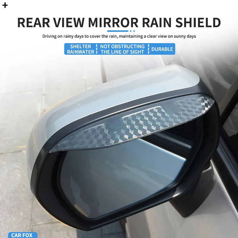 Carbon Fiber Texture Rear View Mirror Rain Guard Visor Universal Special Car Side Mirror Sun Rain Shield Exterior Accessories