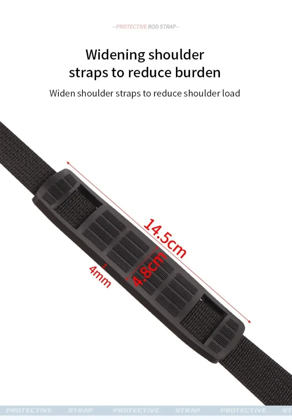 58-140cm Verdickter Rutschfester Hochelastischer Tragbarer Angelruten-Schutzbezug mit Gurt und Schnurhalterung – Detail 7