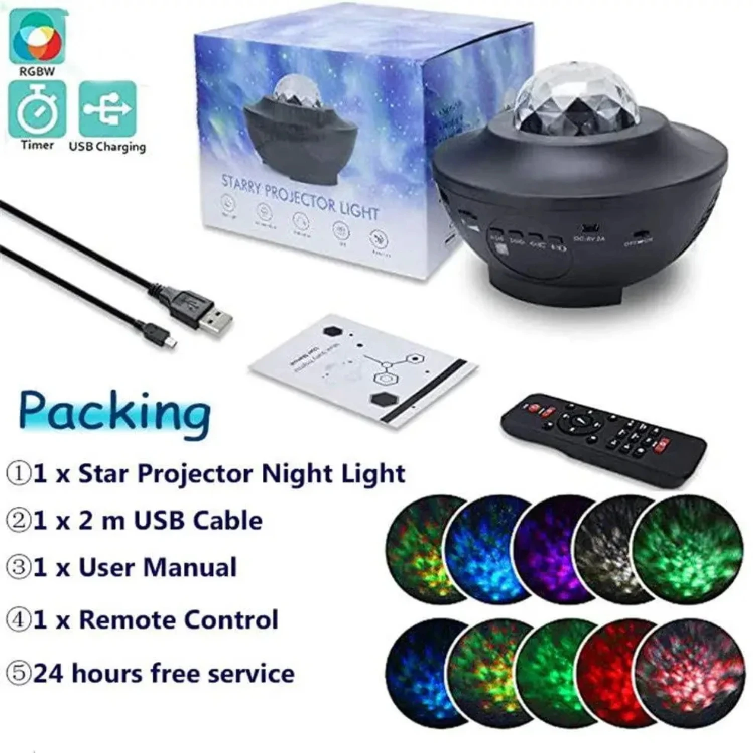 Enhance the atmosphere with this stunning Ocean Wave Sky Light Starry Projector Night Light with Music Speaker - perfect for bed