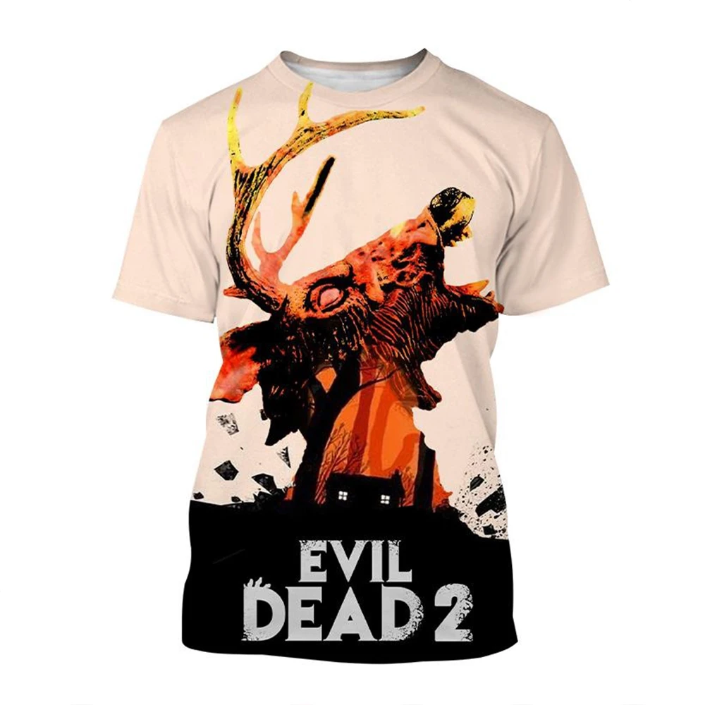 Scary Horror Movie Style Men T‑Shirt Zombie Creature Forest Scene 3D Printed Short Sleeve Crew Neck Casual Street Tee Shirts