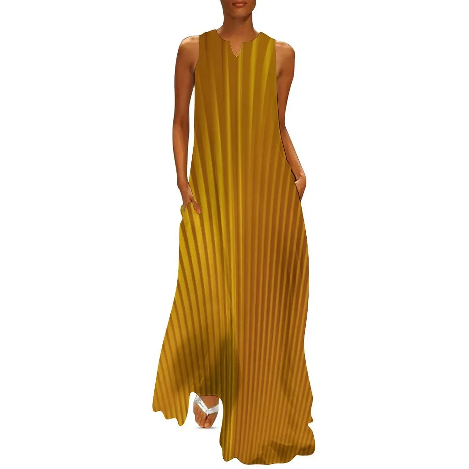 

Golden Art Deco Pattern Long Dress elegant women's sets Elegant gown party dresses women women party dresses Dress