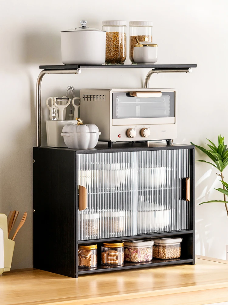 Kitchen shelves: multi-layered storage, spices, dishes, sideboards, cupboards, microwave, dust-proof cup holders image 5