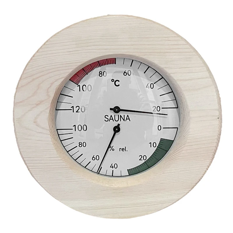 Wood Thermometer Hygrometer Analogue Made Of Wood (Birch, Alder Or Aspen.- Noble Sauna Accessories Set